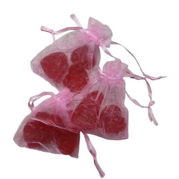 3 jabones corazón con bolsita