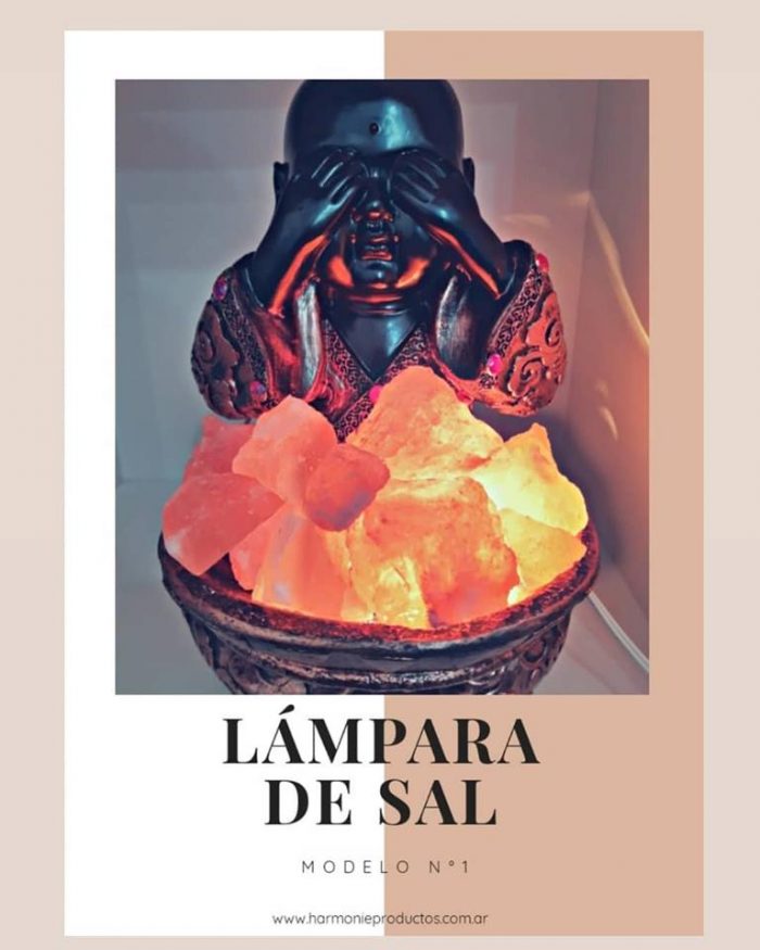 Lámpara de sal buda 3 sentidos