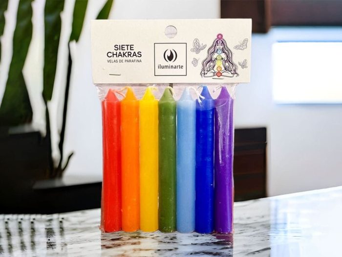 Velas cortas parafina 7 chakras
