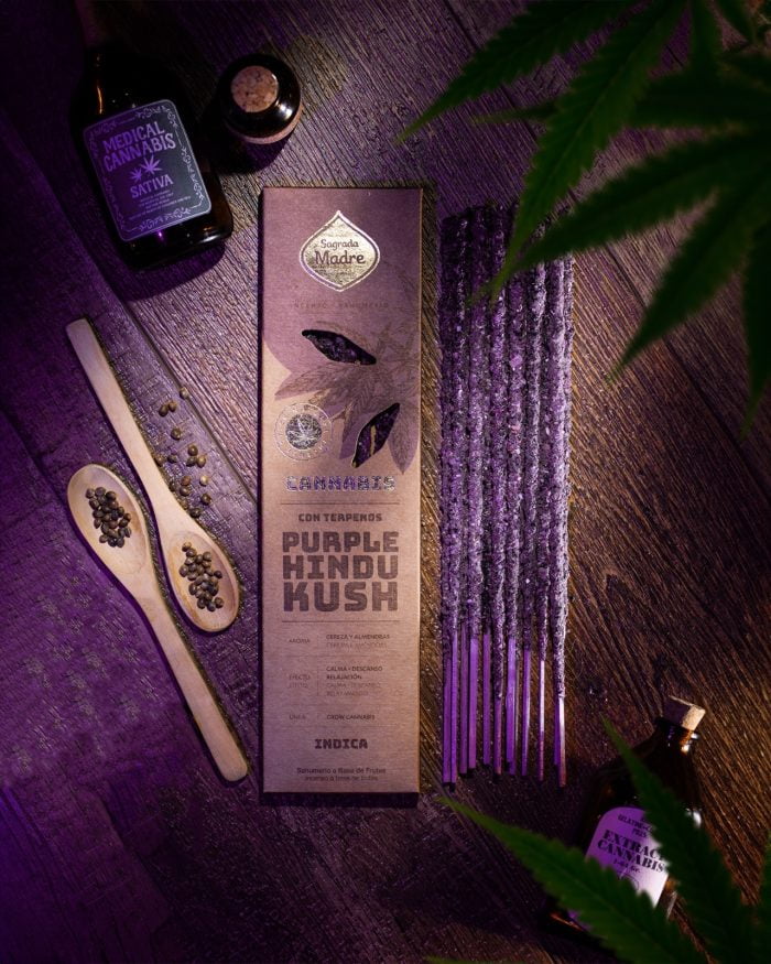 10 paq. Sahumerios de Cannabis Purple Hindú Kush