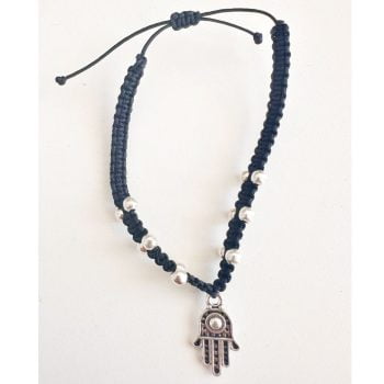 Pulsera mano tejida bolitas