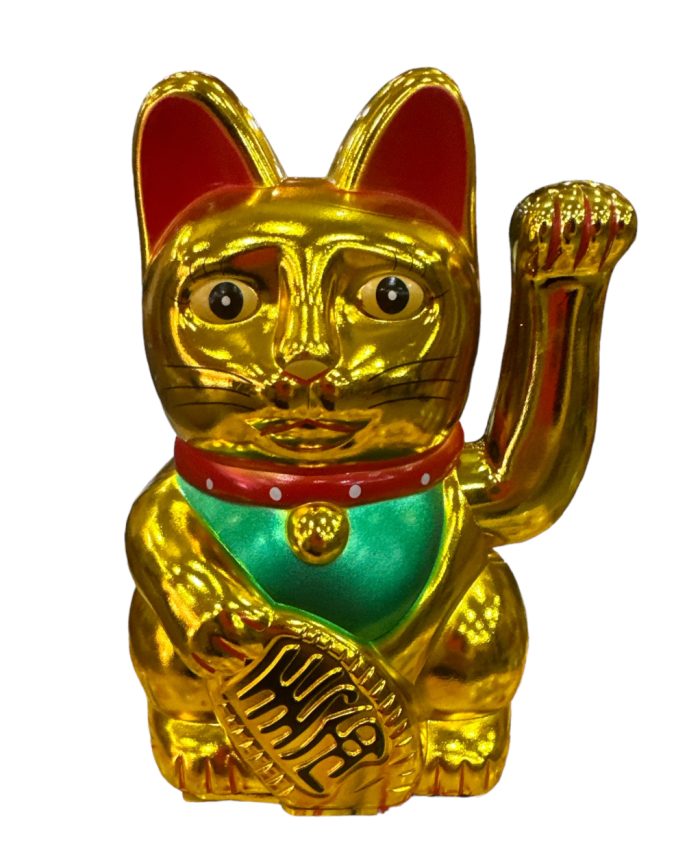 Gato Feng Shui grande a pila 13cm