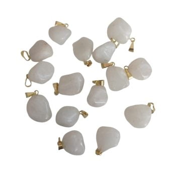 Dije colgante dorado cuarzo blanco
