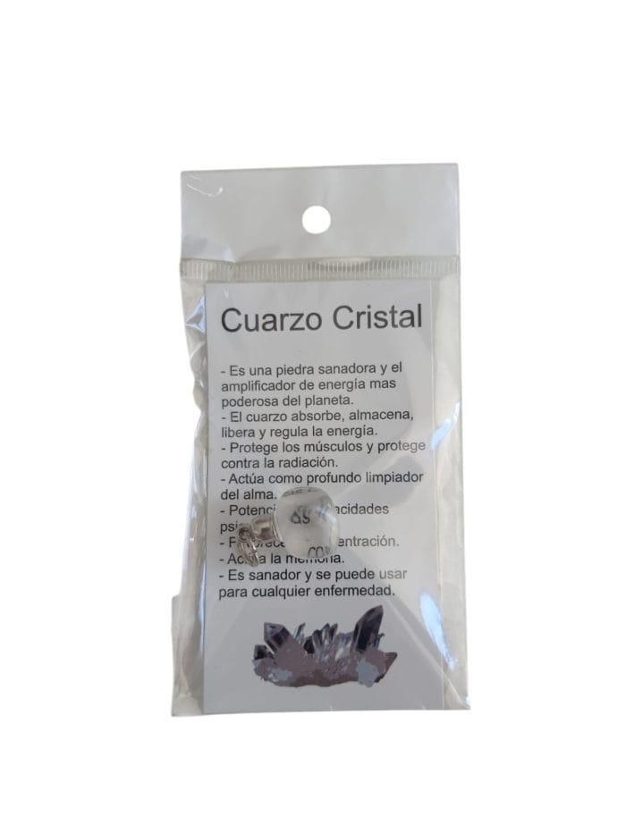 Dije de cuarzo cristal con explicación