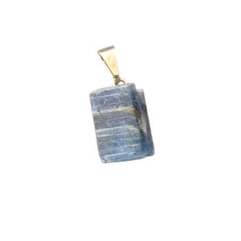 Dije en bruto cianita azul colgante dorado