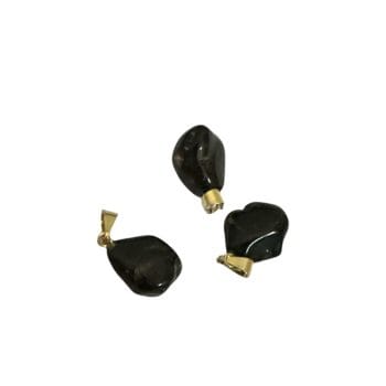 Dije colgante dorado onix negro