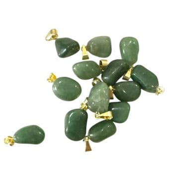 Dije colgante dorado cuarzo verde