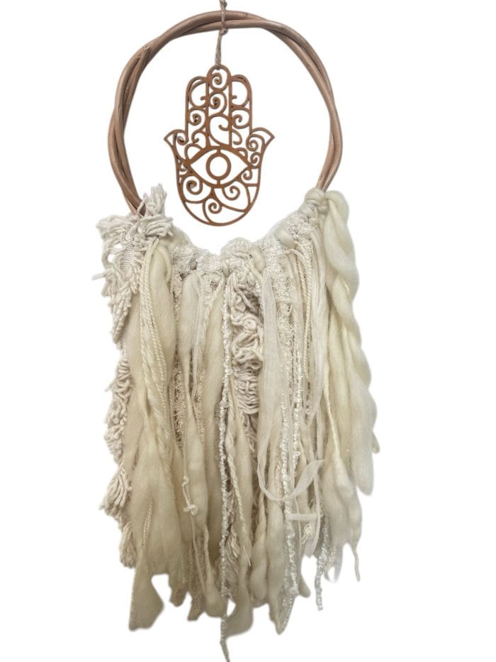 Atrapasueños tejido Mano Hamsa (mediana) - Imagen 2
