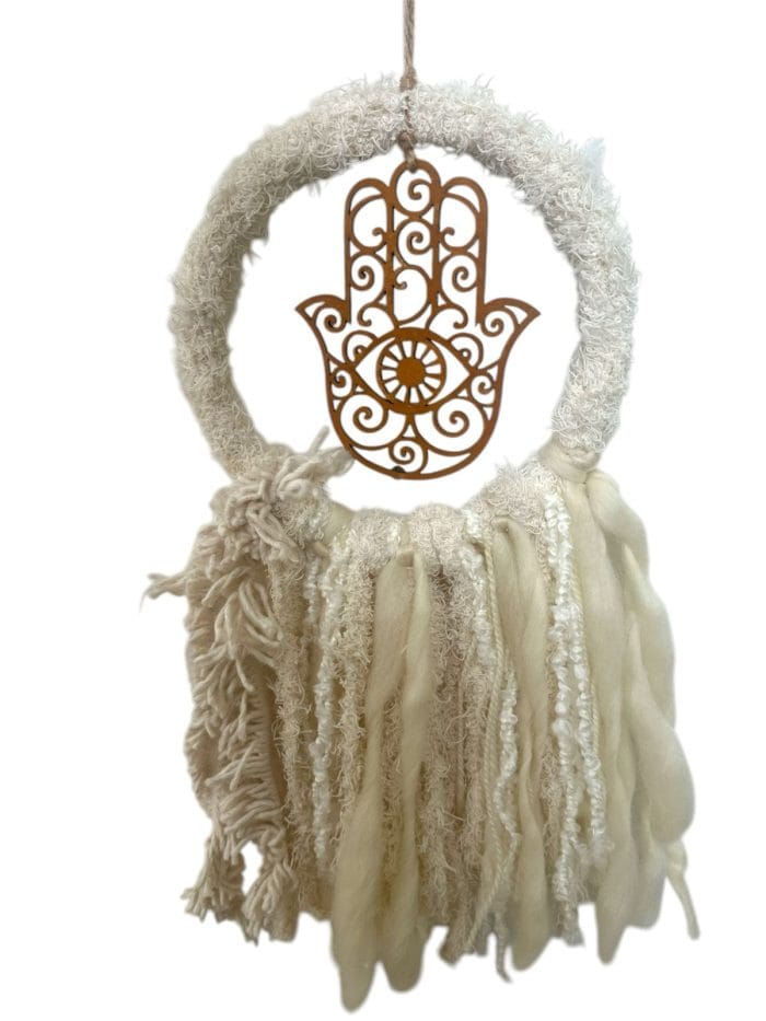 Atrapasueños tejido Mano Hamsa (mediana)