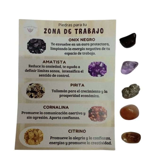 Piedras energéticas: zona de trabajo