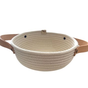 Cesta con asas cuerina