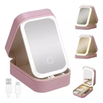 Organizador de maquillajes con espejo (COLORES VARIOS)