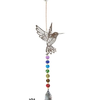 Colgante colibrí con cristales