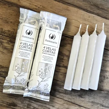 Velas Cortas blancas x4