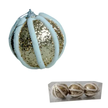 Esferas navideñas glitter dorado