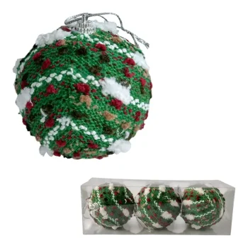 Esferas navideñas tejidas verdes
