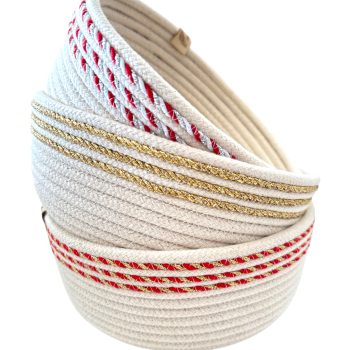 Cesta grande cordones deco