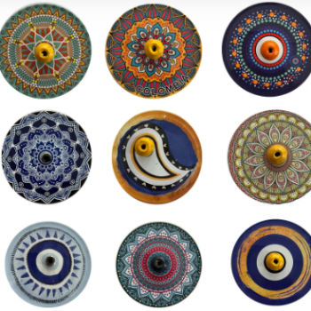 Porta sahumerio redondo mandalas/ojo turco