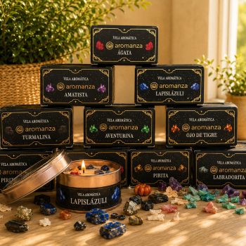 Vela Aromática Aromanza con Cristales (preventa)