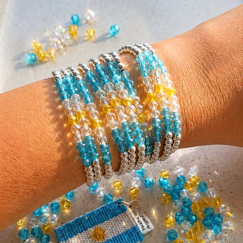 Pulsera Argentina con esferitas plateadas (1 unidad)