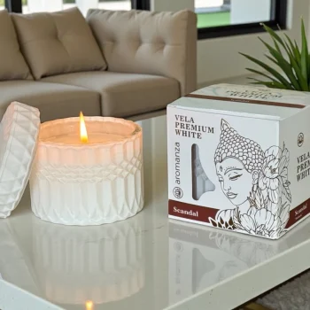 Vela premium white Aromanza (Promo lanzamiento)
