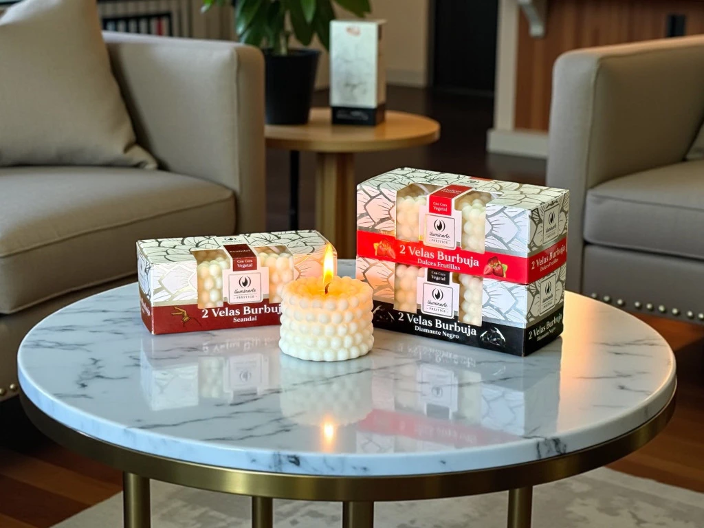 Velas aromáticas burbuja en caja (PREVENTA)