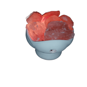 Lámpara de sal flor con base