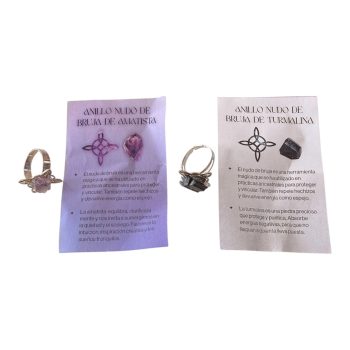 Anillo nudo de bruja con cristales