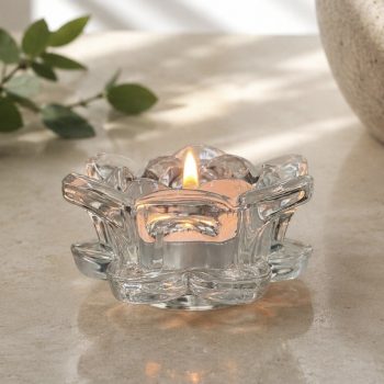 Porta vela cristal loto