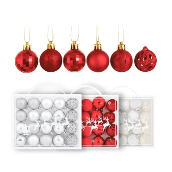 Esferas navideñas en caja valijita