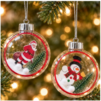 Esferas navideñas papa noel y muñequito de nieve