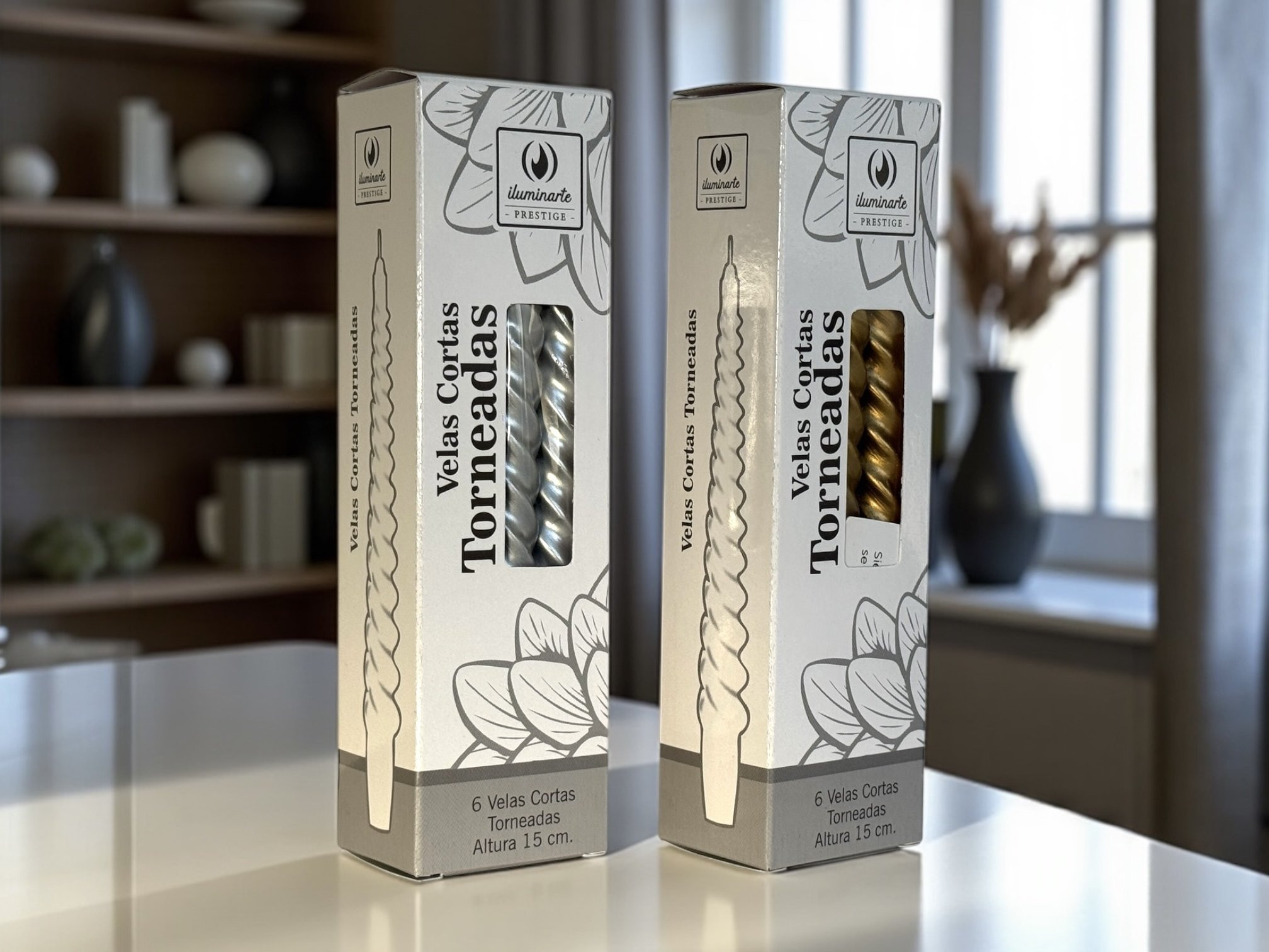 Velas torneadas oro/plata (PREVENTA)
